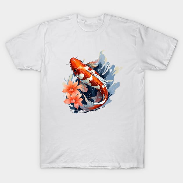 Koi Fish In A Pond T-Shirt by zooleisurelife